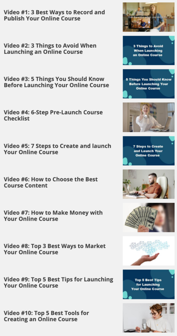 Launch Your Online Course videos
